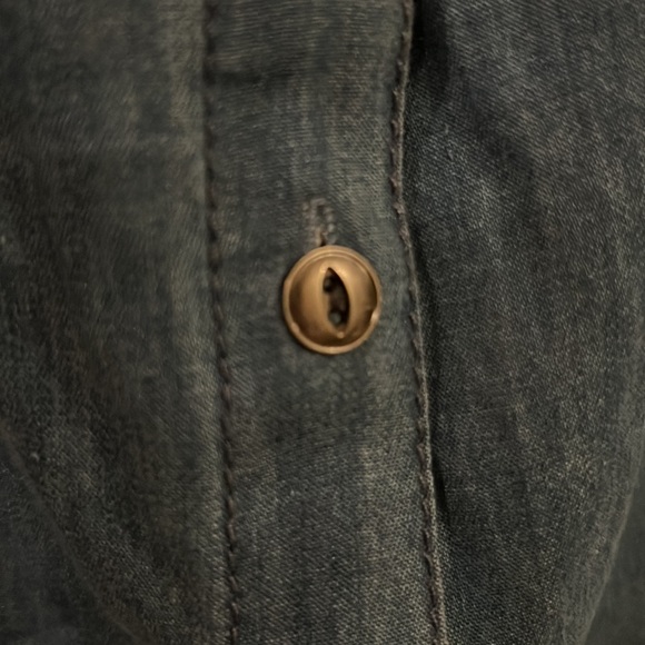 Denim short dress or long shirt, button down and off the shoulder - Picture 3 of 5